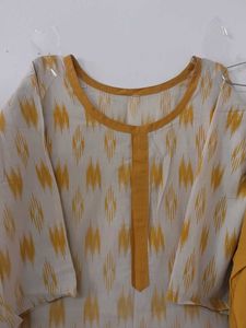 Yellow Cotton Kurti Set