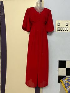Red Designer Pinterest Long Gown