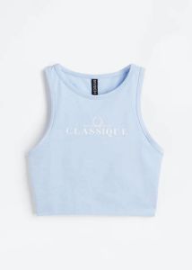 cropped cotton vest top