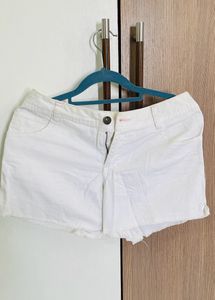 Denim White Shorts