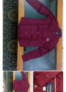 Maroon Casual Button-Down Shirt