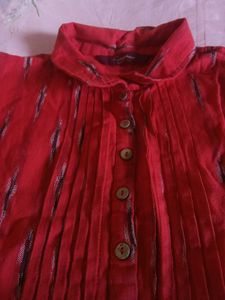 Red Sleeveless Casual Dress