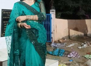 Esa Green Saree With Stiched Blouse
