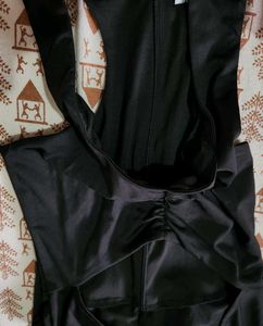 Ruffled Front Racerback Slit Dress