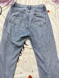 High Waist Cropped Straight Jeans