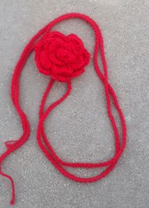 Crochet Red Rose Choker