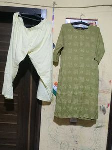 Olive Green Kurti Set
