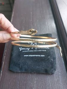 Gold Plated Brass Snake Arm Band Jewelry