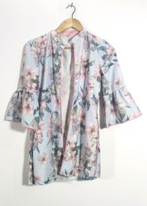 Grey With Print Overcoat (Women's)