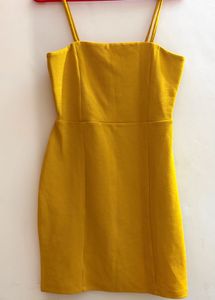 Mustard Mini Bodycon Dress