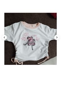 White &amp; Pink Ringer Tee