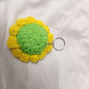 Crochet Sunflower Keychain 🌸