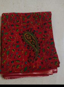 Elegant Red Paisley Saree