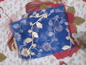 Blue Floral Dupatta