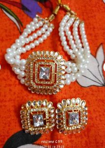 Elegant Pearl &amp; Crystal Jewelry Set