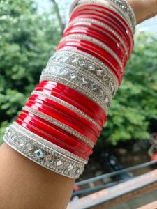 Red & Silver Bangles