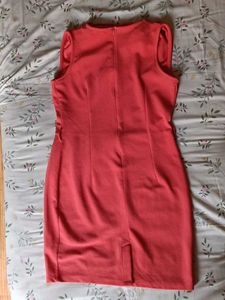 Coral Cowl Neck Dress