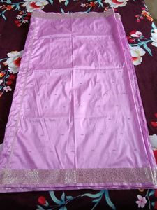 Silver Border Saree With Blouse