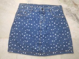 Star Denim Mini Skirt