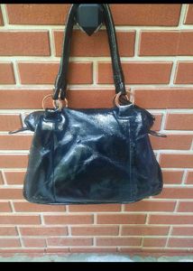 Mimco Black Leather Shoulder Bag