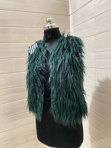 Luxury Ostrich Feather Imported Short Vest