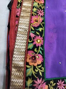 Elegant Purple Embroidered Saree