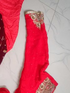 Red Embroidered Salwar Kameez Suit