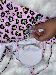 Pink Leopard Print Bikini Set