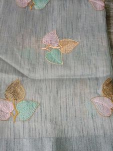 Embroidered Leaf Chanderi Saree