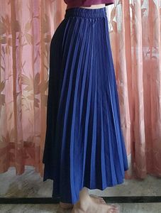Blue Pleated Skirt