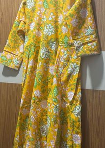 Not Used Yellow Floral Print Kurti Size 40
