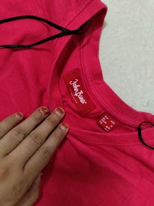 Colour Pink Tshirt Size M Brand John Baner. Jeans