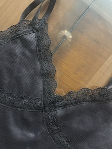 Black Lace Trim Cami Top