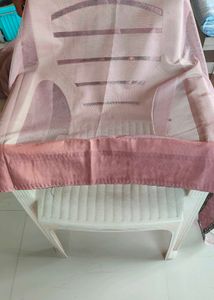 mauve net saree with attractive border