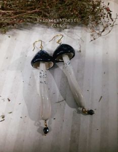 Forbidden Forest Poison Mushroom Dangle Earrings