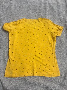 Yellow Heart Print Tee