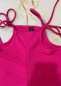 Hot Pink Tie-Strap Shorts