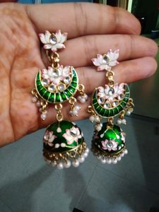 Green Color Jhumka Earring