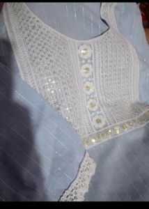 Elegant Pink &amp; Blue Kurta Set