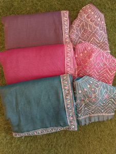 Fancy saree with work Blouse