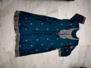 Peacock Green With Gold Embroidery Kurta Set