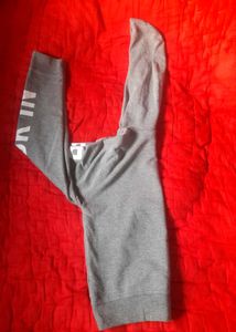 Grey Crop Top Hoodie Women&#39;s Casual Winter Wear M
