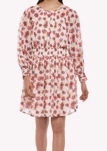 BRAND NEW People White Floral Dress Full Sleeves