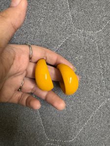 Retro Yellow Hoop Earrings