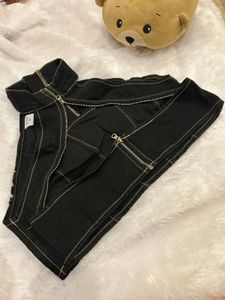 Freakins Chained Black Crop Top