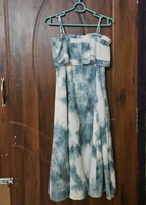 Tie-Dye Ruffle Midi Dress