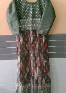 Olive Green Embellished Salwar Suit