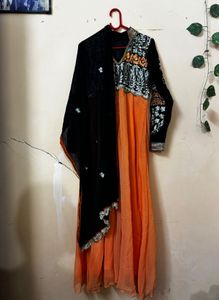Orange & Black Anarkali
