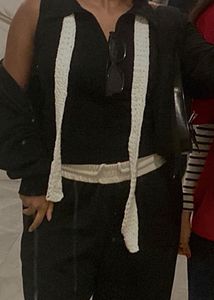 Handmade Crocheted Skinny Scarf - white