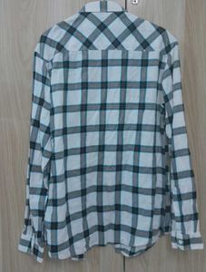 White Plaid Button-Down Shirt